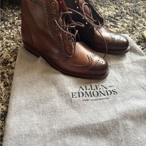 Allen Edmonds Brown Leather Brogue Boots